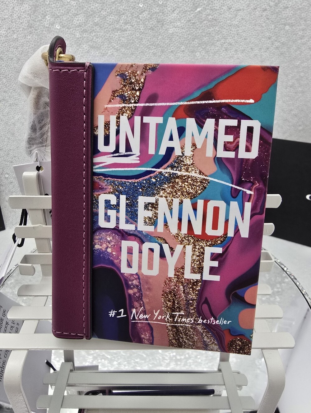 Coach Micro Book Bag Charm Untamed By Glennon Doyle Hardcover Leather Spine
